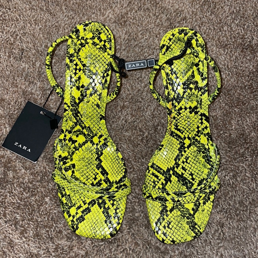 Zara Snake Print Heels. Sz 6